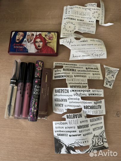 Набор палетка, тинт, тату, тушь,масло пакетом