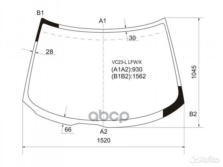 Стекло лобовое Nissan Serena 91-01 VC23-L LFW/X