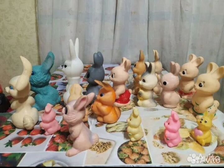Игрушки СССР зайцыРезина пластмасс