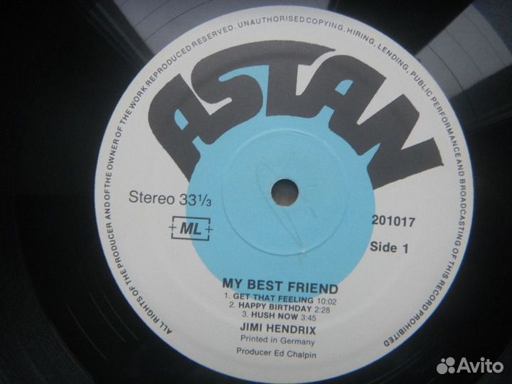 Jimi Hendrix/My Best Friend Sw. Astan 73 EX/EX