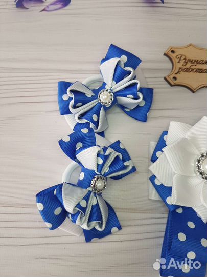Набор бантики и галстук ручной работы