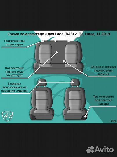 Чехлы экокожа Турин Нива 2131 с 19г