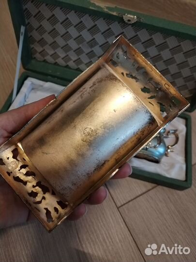 Винтажный комплект зажигалка и портсигар