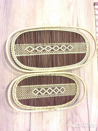 Подносы-подставки плетеные из соломки
