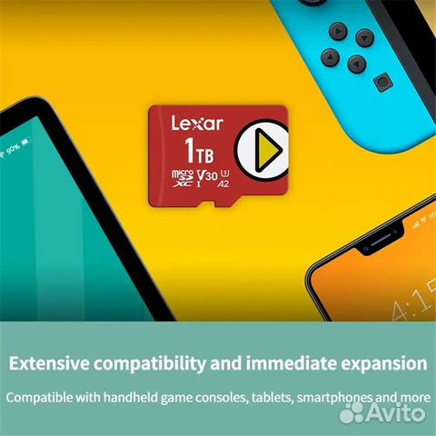 Карта памяти MicroSD Lexar 512 gb. Nintendo объявление продам