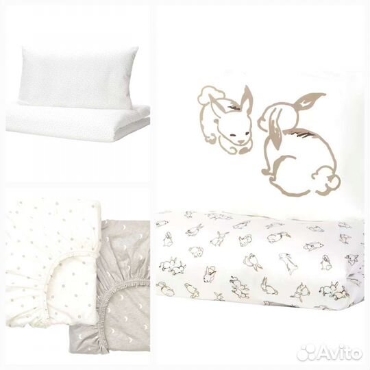 Детское постельное белье в детскую кроватку IKEA