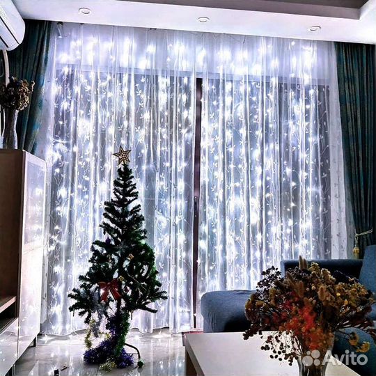 Гирлянда штора занавес