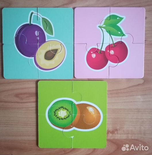 Пазлы детские на 2-6 деталей