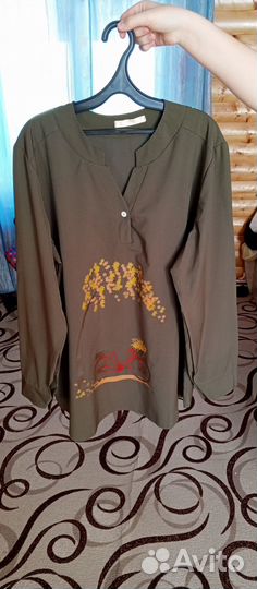 Блуза женская новая, 52-54, цвет хаки