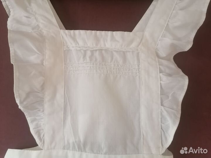 Фартук школьный белый СССР оригинал винтаж