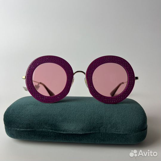 Gucci fuchsia gold pink Очки солнечные оригинал