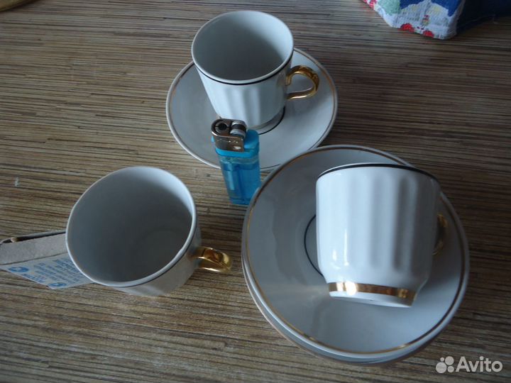 Кофейные чашки с блюдцами 6шт