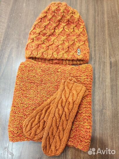 Шапка, снуд, варежки шерсть