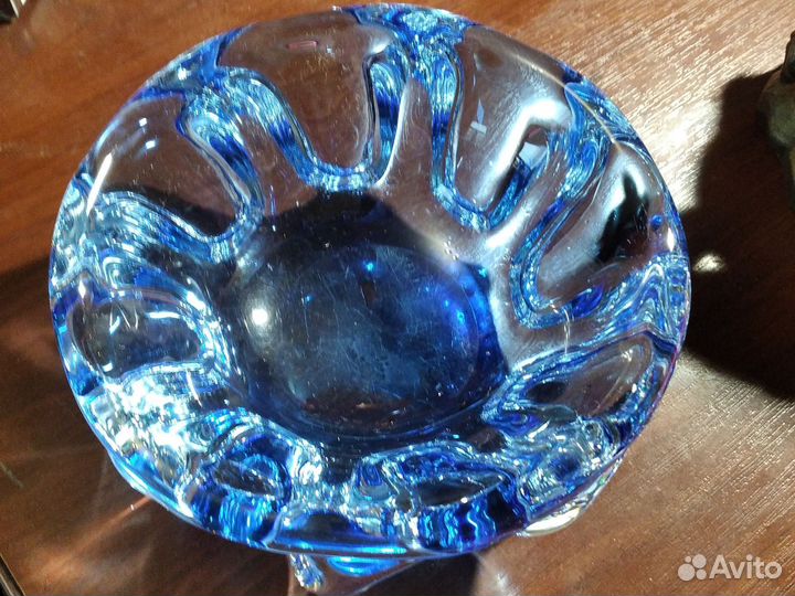 Пепельница статуэтка,рак, СССР металл,Стекло