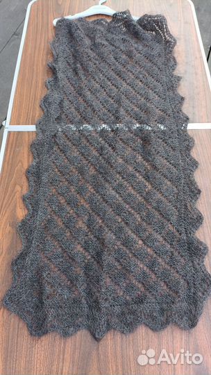 Шарф из козьего пуха черный