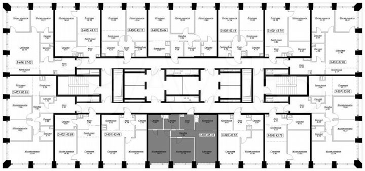 2-к. квартира, 65,2 м², 33/55 эт.