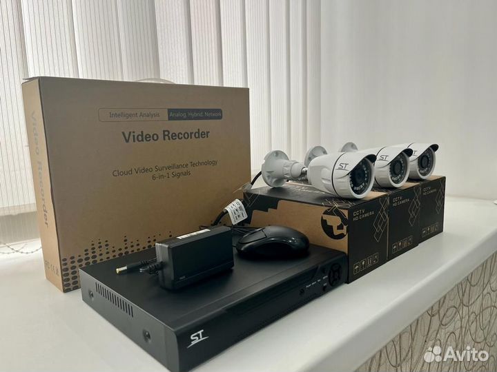 Комплект видеонаблюдения 3 камеры