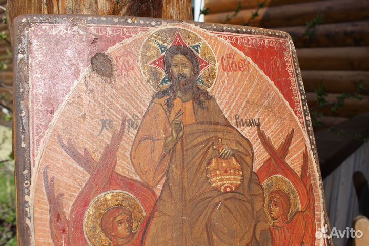 Старинная икона Спас в Силах 25*20,5 Север