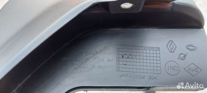 Брызговики задние Renault Fluence