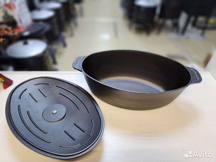 Гусятница чугунная 6л