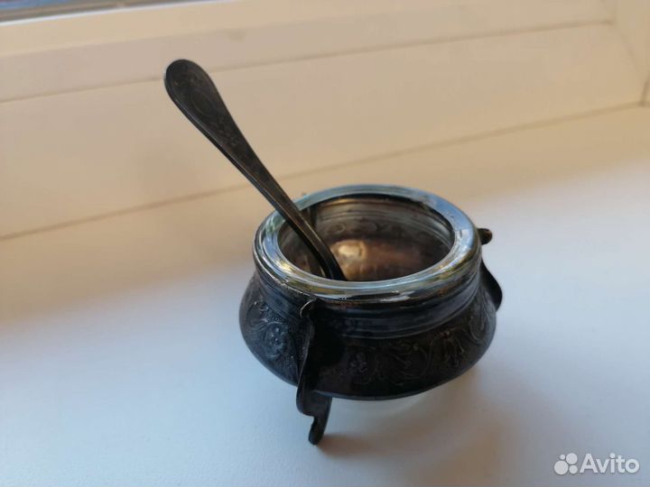 Солонка горчичница мельхиор СССР