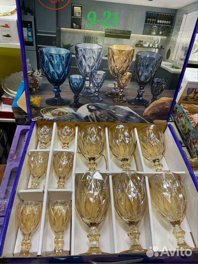 Набор 6 фужеров и 6 рюмок