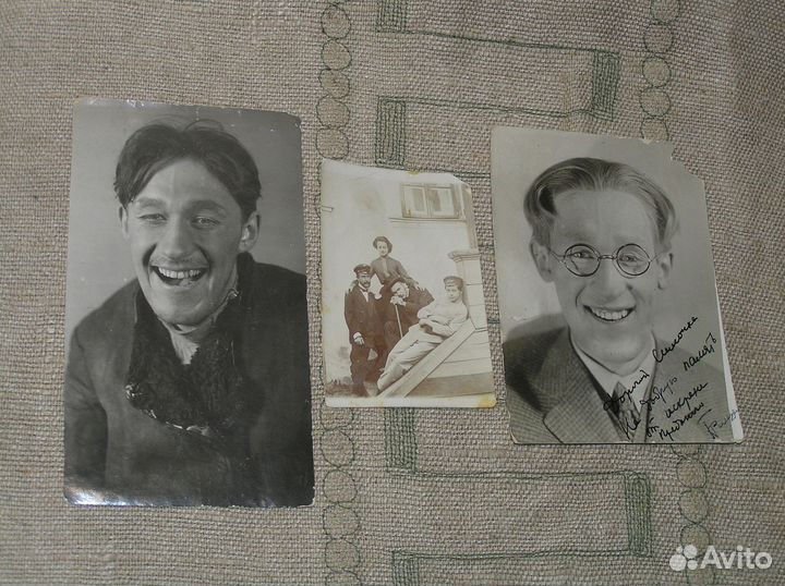3 фото с 2 автографами актера мхата Конского