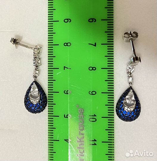 Серебряные серьги с кубическими циркониями