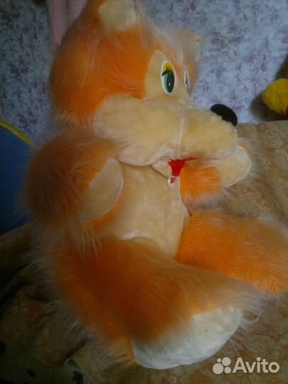 Мягкая игрушка Медведь сидящий оранжевый