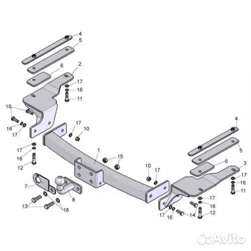 Фаркоп на Ssang Yong Kyron/Кайрон S205-FC
