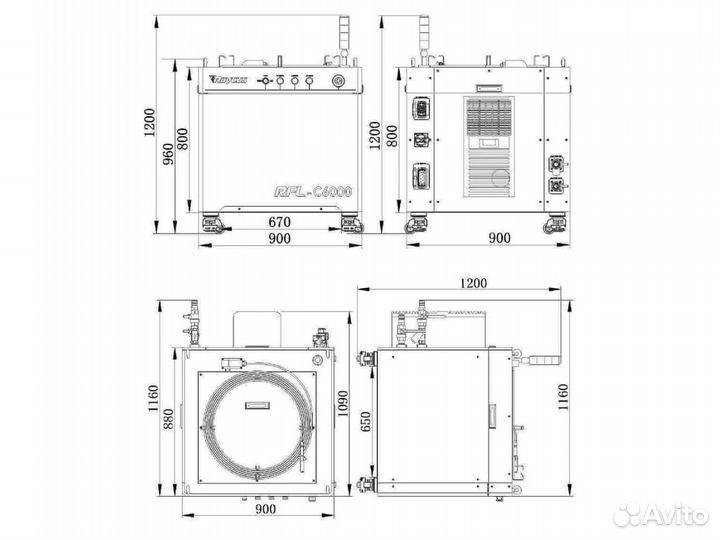 Источник оптоволоконный Raycus CE 6000w