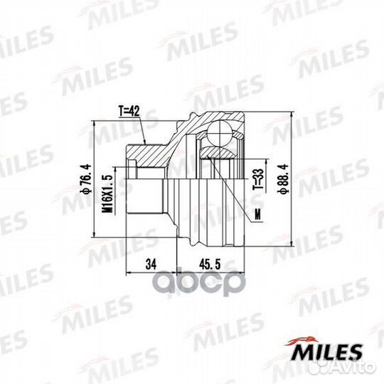 ШРУС audi A4/A5/Q5 1.8-3.2 07- нар. GA20034 Miles