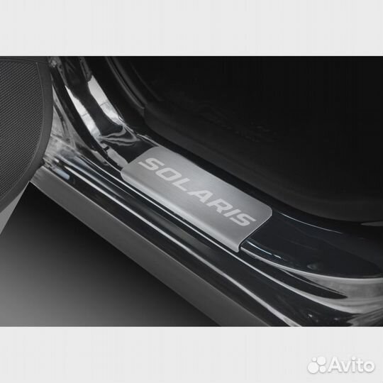 Накладки на пороги Хендай Солярис (2010 – 2014), н