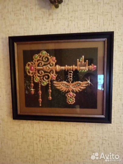 Алмазные картины, готовые под стеклом и в рамке