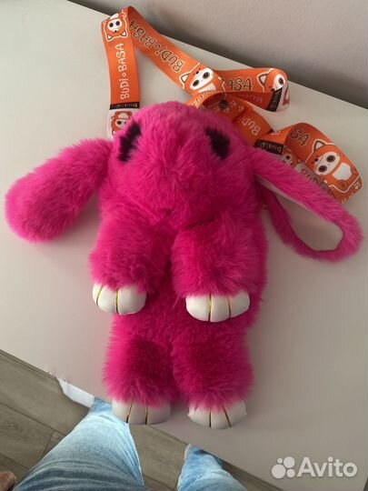 Мягкая игрушка рюкзак заяц меховой