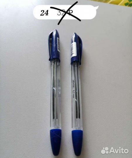 Ручка синяя шариковая и геливая