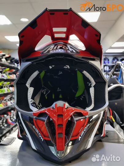 Шлем кроссовый Airoh Twist 2.0 shaken red gloss