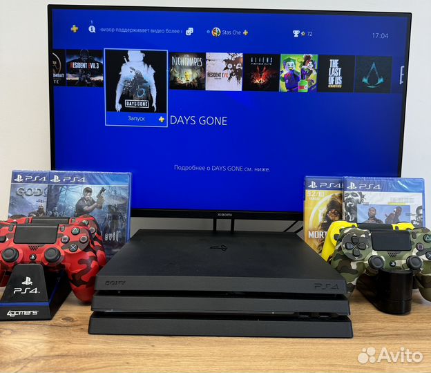 Sony PS4 pro 1 tb 500 игр подписка на 2 м