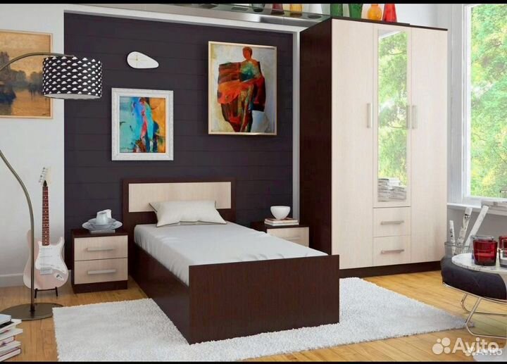 Кровать односпальная фиеста 900 венге/ лоредо