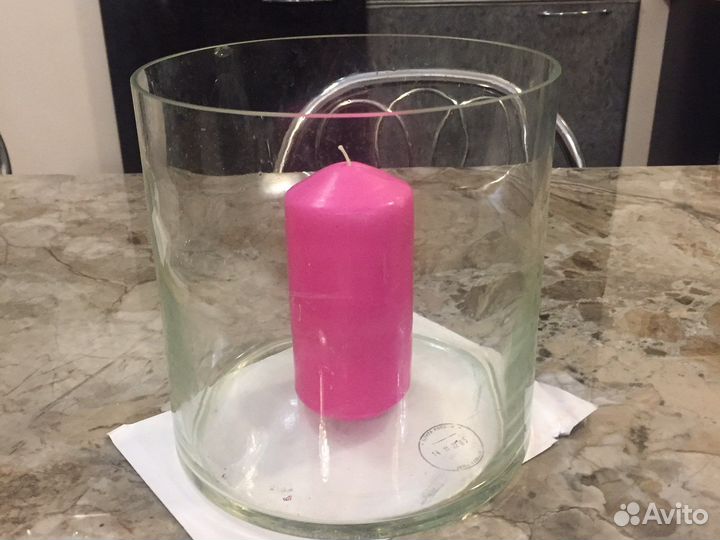 Стеклянная ваза 20 20 см