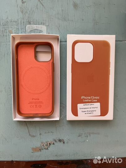 Чехол на iPhone 13 mini кожаный