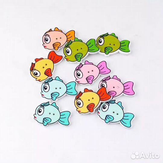 Деревянные пуговицы Рыбка