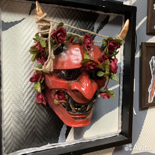 Маска демона японская ручная работа