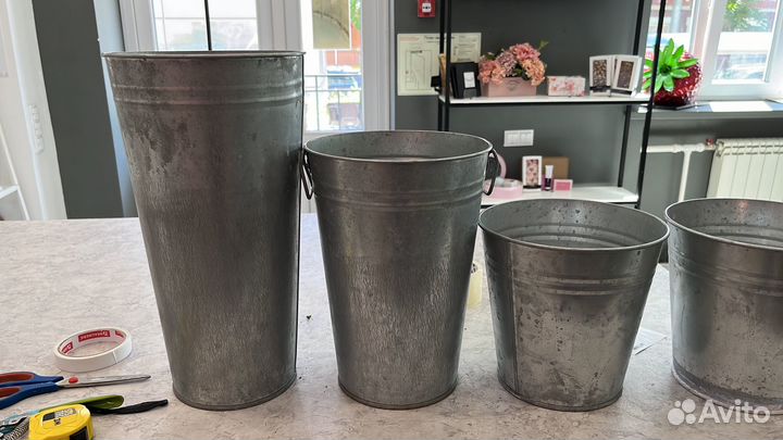 Ведро,вазы металлические