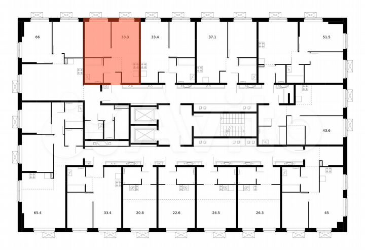 1-к. квартира, 33,3 м², 9/16 эт.