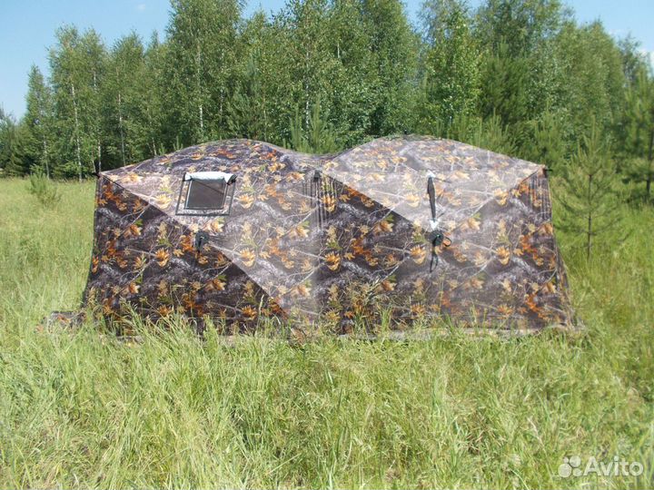 Палатка Куб 2,5 дуплекс 3-сл Охотник Уралзонт