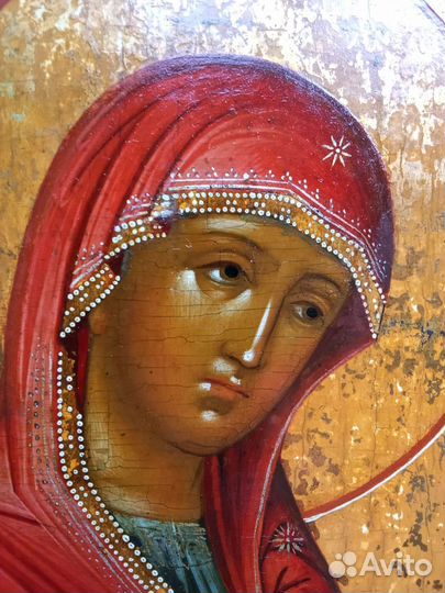 Икона старинная Деисус.Чин.Палех.19 век. Шедевр