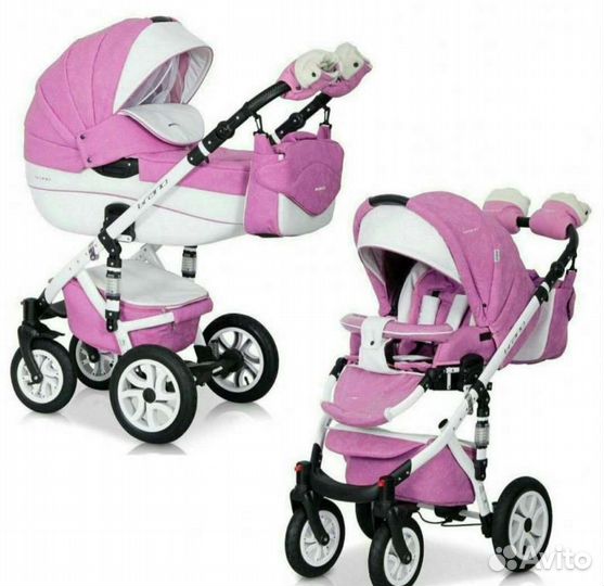 Коляска 2 в 1 Riko Brano Ecco розовая
