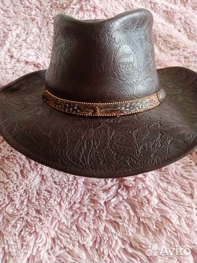 Шляпа мужская кожаная