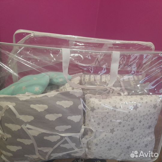 Подушки-бортики в детскую кроватку